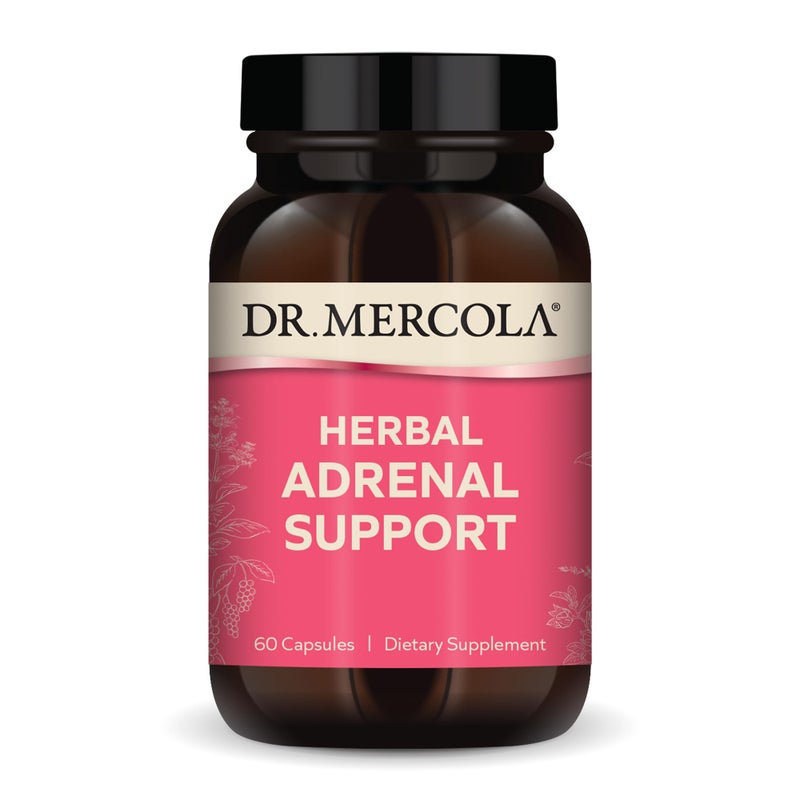 Dr. Mercola Herbal Adrenal Support, 30 Servings (60 Capsules), Dietary Supplement, Mood and Stress Management, Non-GMO - Image 1